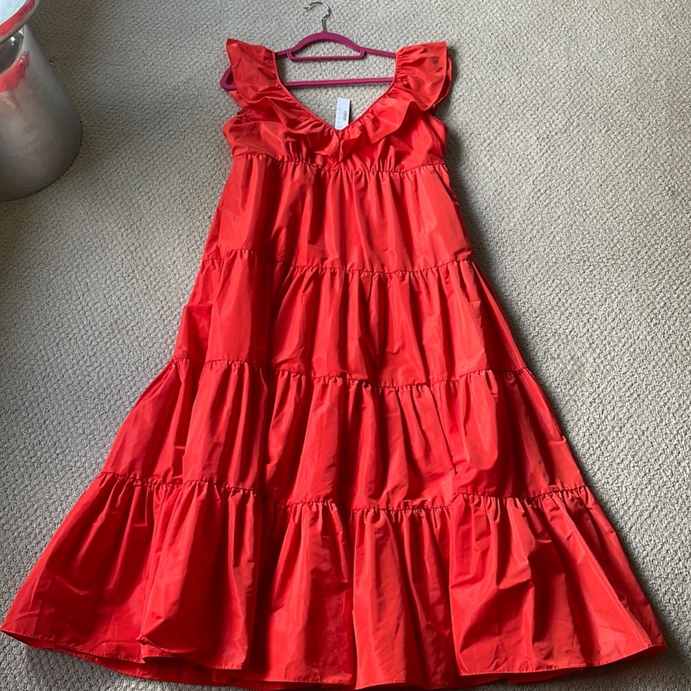 Jcrew Red Orange Dress Size 8